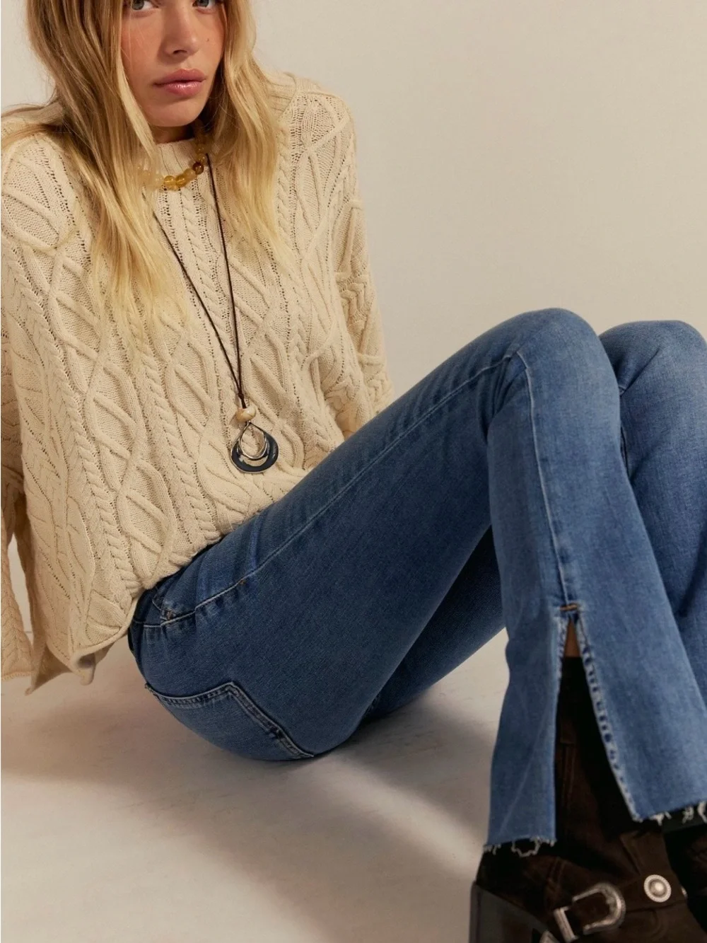 We The Free Level Up Slit Slim Flare Jean